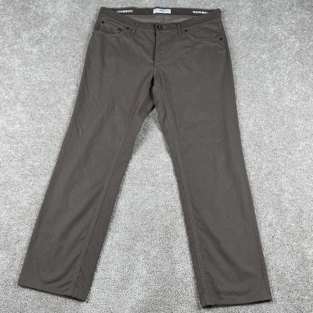 Brax Mens Brown Chuck Pants Modern WooLock Chino Preppy Classic 35x34 Fits 35x29